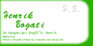 henrik bogati business card